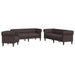 3-delige Loungeset stof donkerbruin