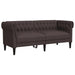3-delige Loungeset stof donkerbruin