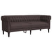 3-delige Loungeset stof donkerbruin