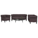 3-delige Loungeset stof donkerbruin
