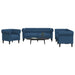 3-delige Loungeset stof blauw
