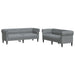 2-delige Loungeset stof lichtgrijs