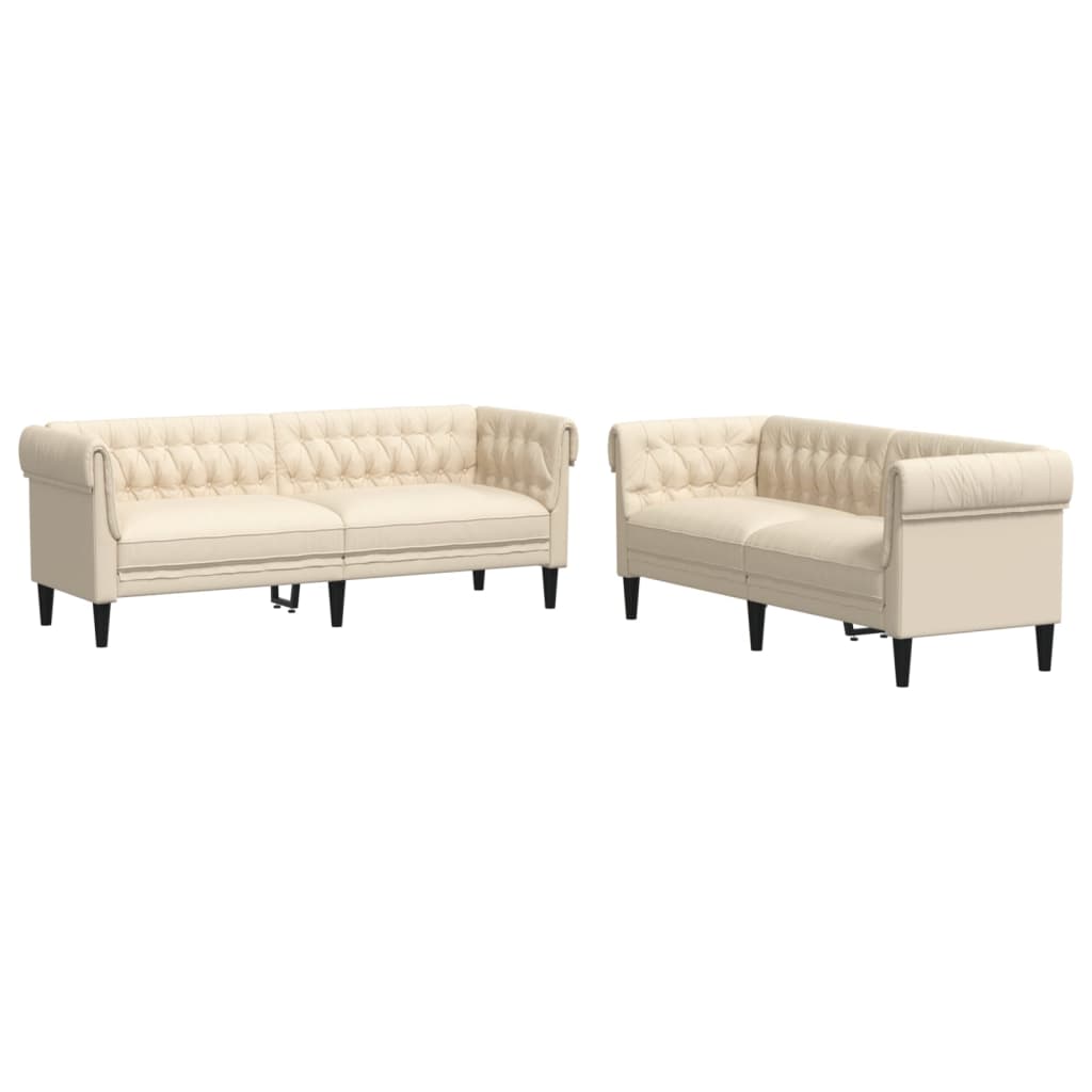 2-delige Loungeset stof crèmekleurig