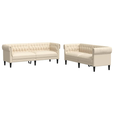 2-delige Loungeset stof crèmekleurig