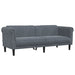 3-delige Loungeset fluweel donkergrijs