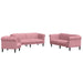 3-delige Loungeset fluweel roze