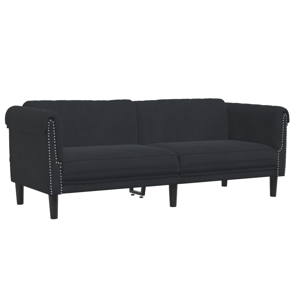 3-delige Loungeset fluweel zwart