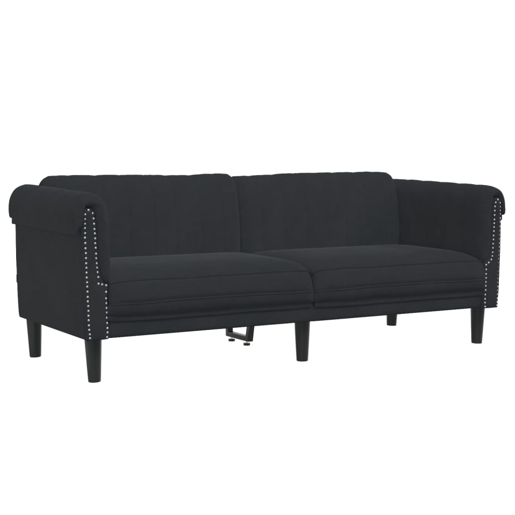 3-delige Loungeset fluweel zwart