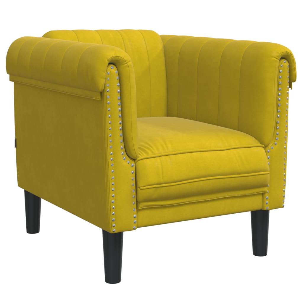 3-delige Loungeset fluweel geel