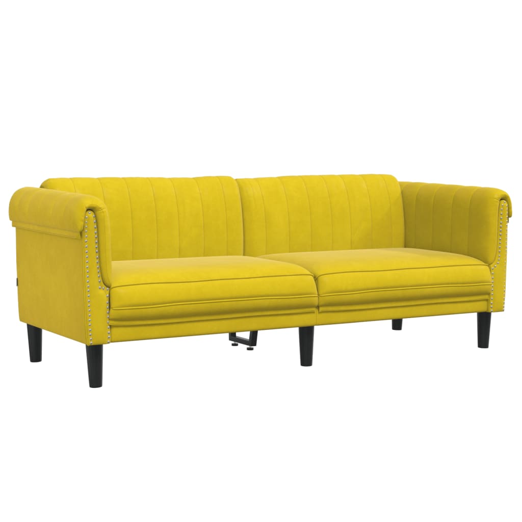 3-delige Loungeset fluweel geel