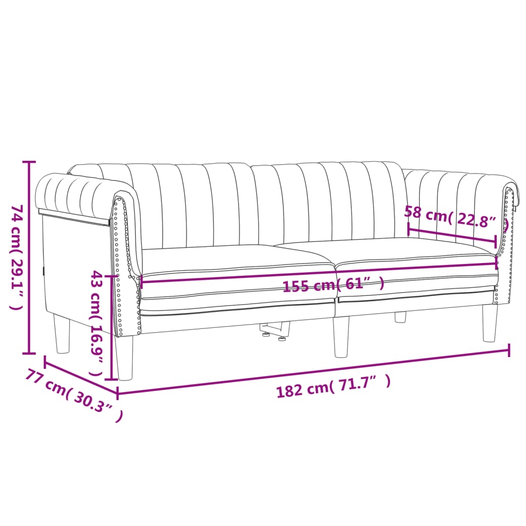 3-delige Loungeset fluweel geel