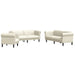 3-delige Loungeset fluweel crèmekleurig