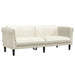 3-delige Loungeset fluweel crèmekleurig