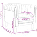 3-delige Loungeset fluweel crèmekleurig