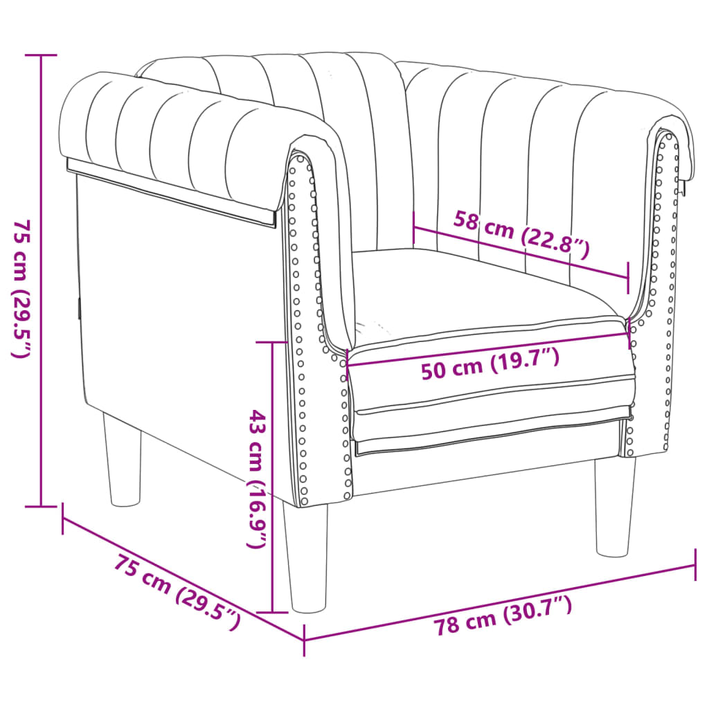 3-delige Loungeset fluweel bruin