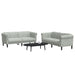 2-delige Loungeset fluweel lichtgrijs