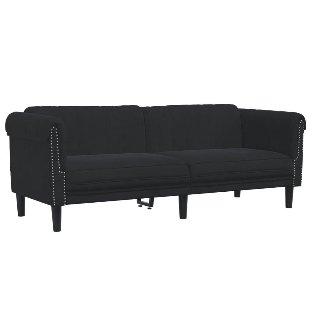 2-delige Loungeset fluweel zwart