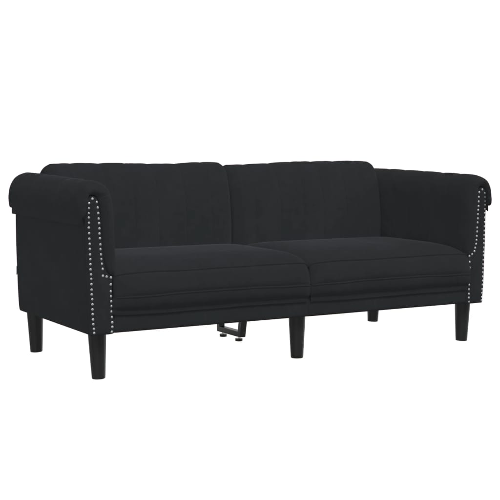 2-delige Loungeset fluweel zwart