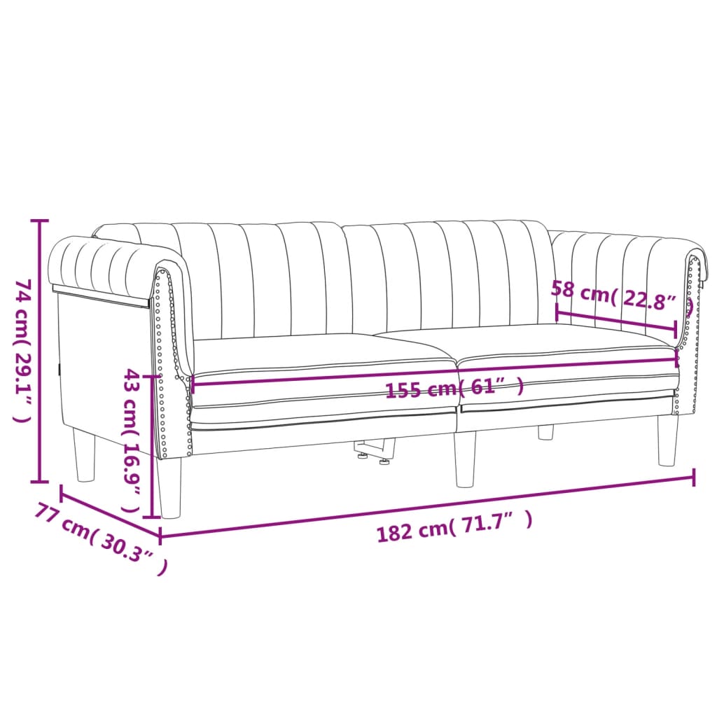 2-delige Loungeset fluweel zwart