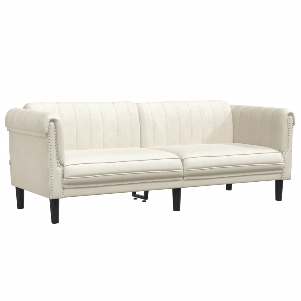 2-delige Loungeset fluweel crèmekleurig