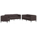 3-delige Loungeset stof donkerbruin