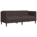 3-delige Loungeset stof donkerbruin