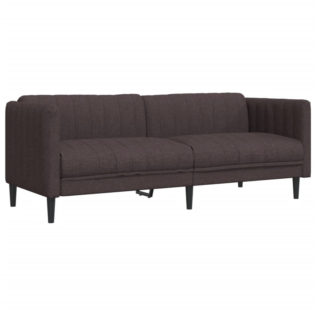 3-delige Loungeset stof donkerbruin