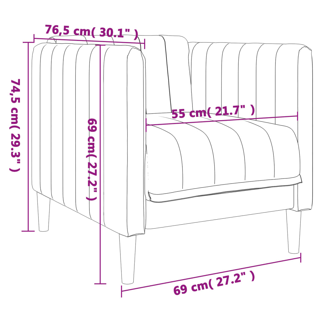 3-delige Loungeset stof bruin
