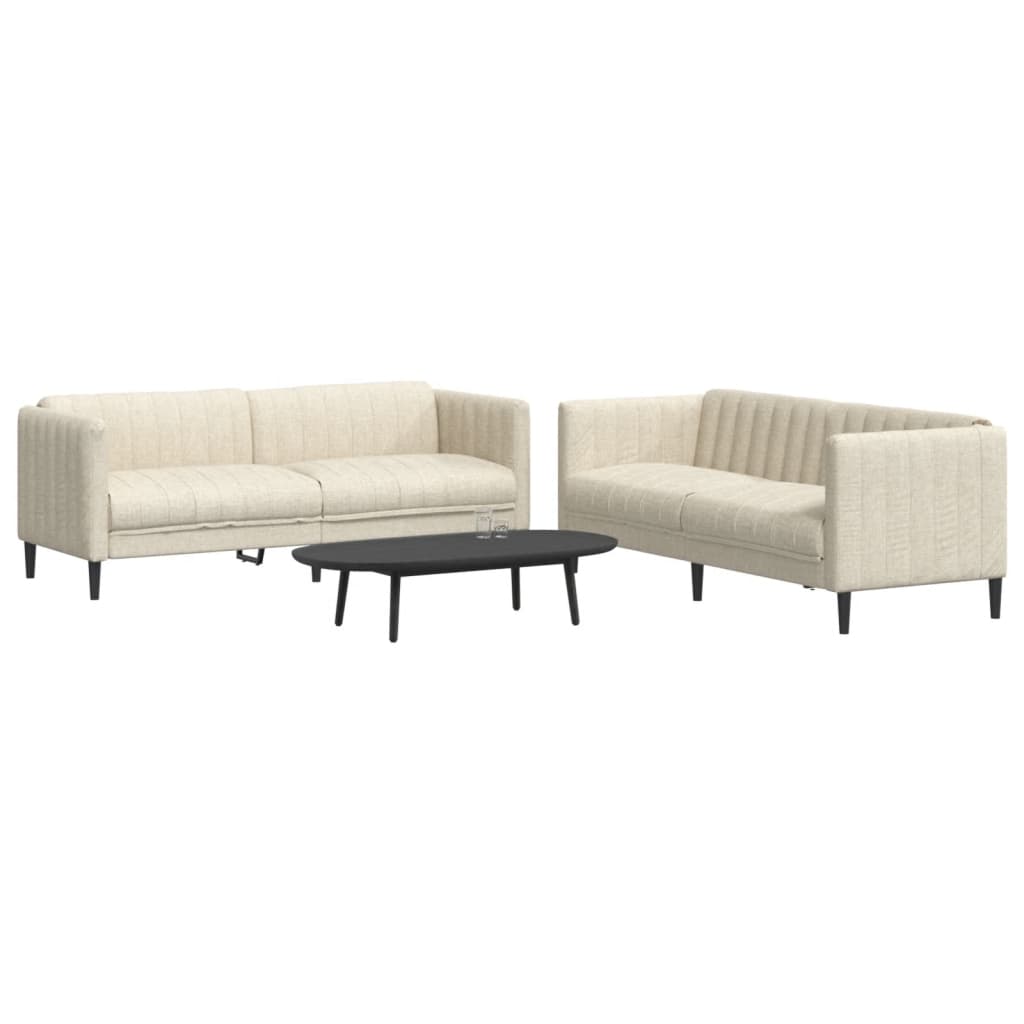 2-delige Loungeset stof crèmekleurig