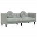 3-delige Loungeset met kussens fluweel lichtgrijs
