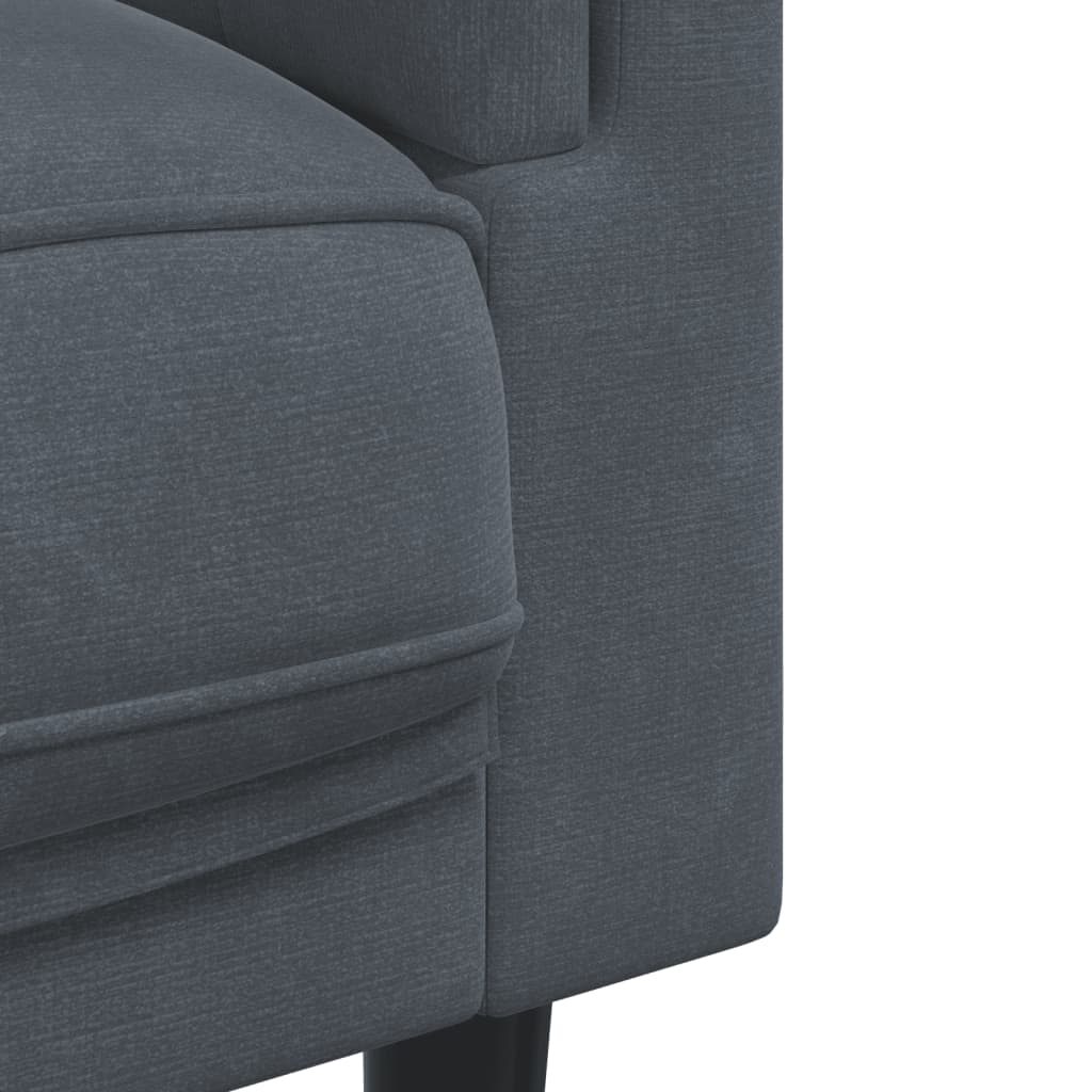 3-delige Loungeset met kussens fluweel donkergrijs