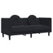 3-delige Loungeset met kussens fluweel zwart