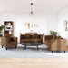 3-delige Loungeset met kussens fluweel bruin