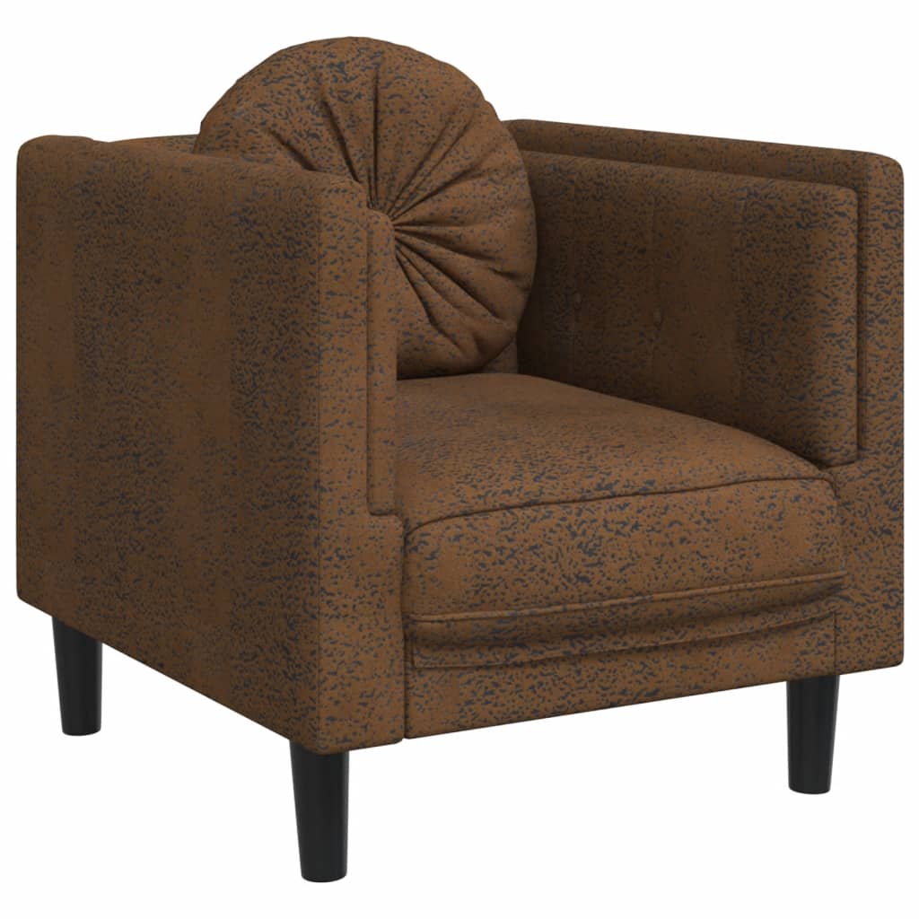 3-delige Loungeset met kussens fluweel bruin