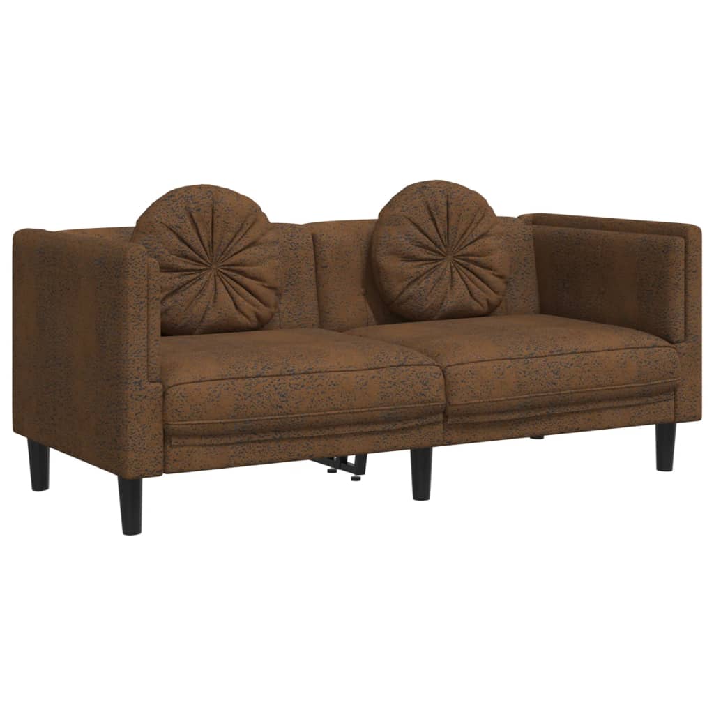 3-delige Loungeset met kussens fluweel bruin