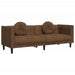 3-delige Loungeset met kussens fluweel bruin