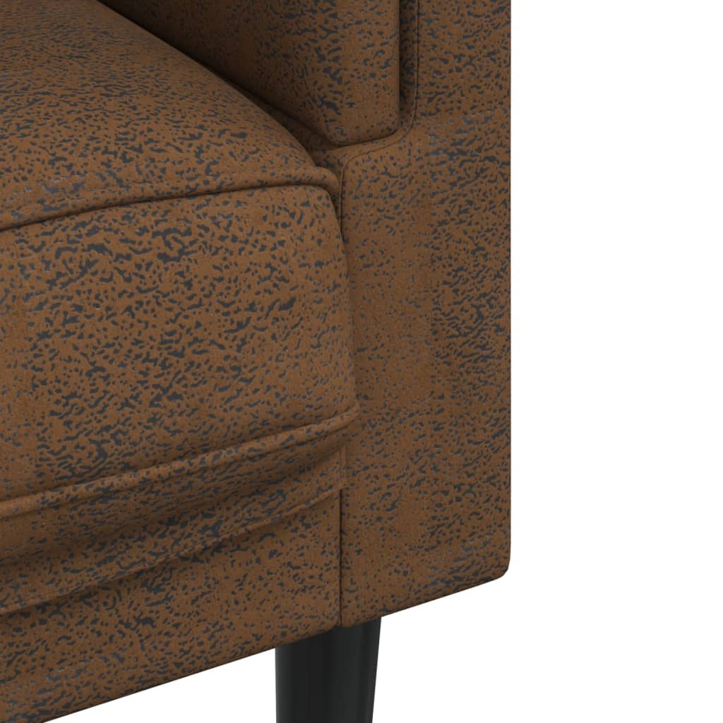 3-delige Loungeset met kussens fluweel bruin