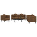 3-delige Loungeset met kussens fluweel bruin