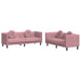 2-delige Loungeset met kussens fluweel roze