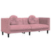 2-delige Loungeset met kussens fluweel roze