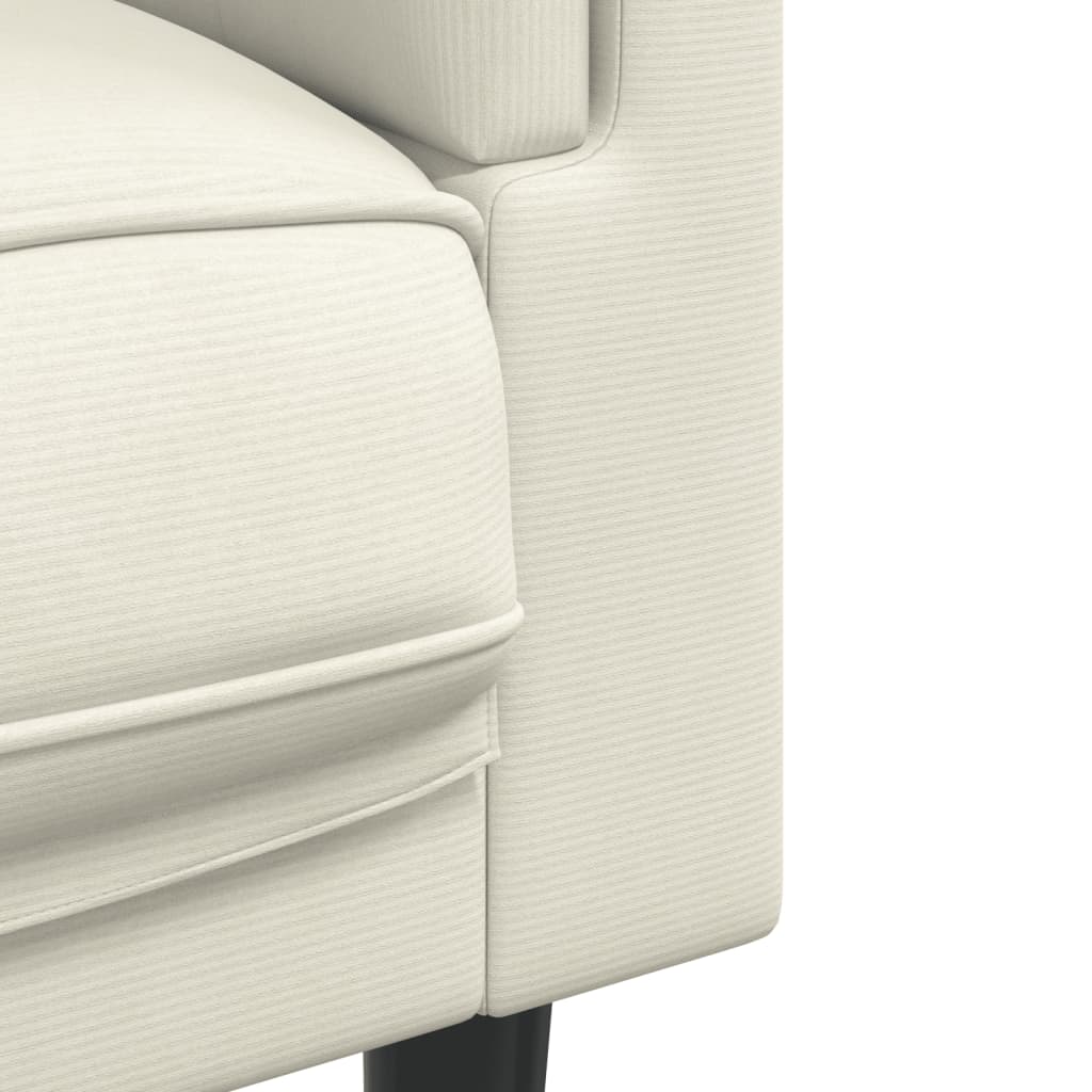 2-delige Loungeset met kussens fluweel crèmekleurig