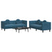 2-delige Loungeset met kussens fluweel blauw
