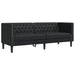 3-delige Loungeset Chesterfield-stijl kunstleer zwart