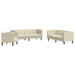 3-Delige Loungeset Chesterfield-Stijl Kunstleer Kleurig Crème