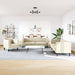 3-Delige Loungeset Chesterfield-Stijl Kunstleer Kleurig Crème