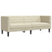 3-Delige Loungeset Chesterfield-Stijl Kunstleer Kleurig Crème