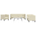 3-Delige Loungeset Chesterfield-Stijl Kunstleer Kleurig Crème