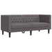 3-delige Loungeset Chesterfield-stijl kunstleer grijs