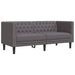 3-delige Loungeset Chesterfield-stijl kunstleer grijs