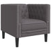 3-delige Loungeset Chesterfield-stijl kunstleer grijs